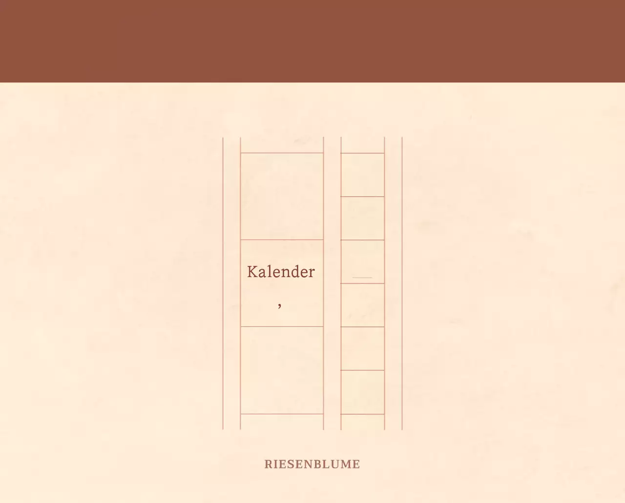 Ein sentimentaler Blumenkalender in hellbraunem und braunem Wollpapierkonzept