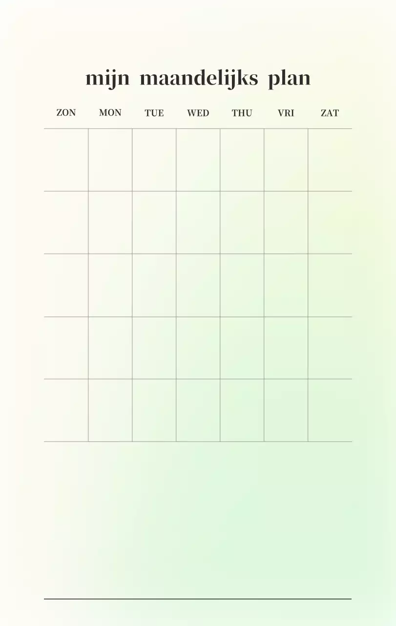Minimalistische kalender met kleurverloop