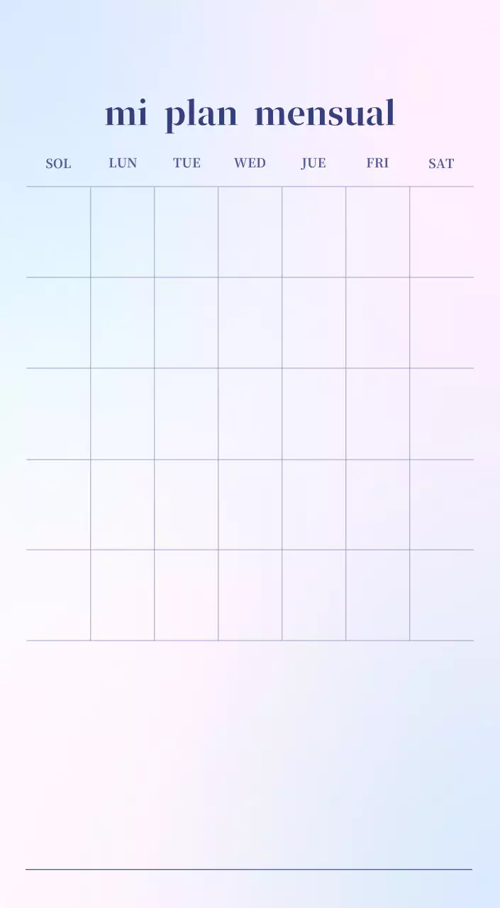 Calendario minimalista degradado
