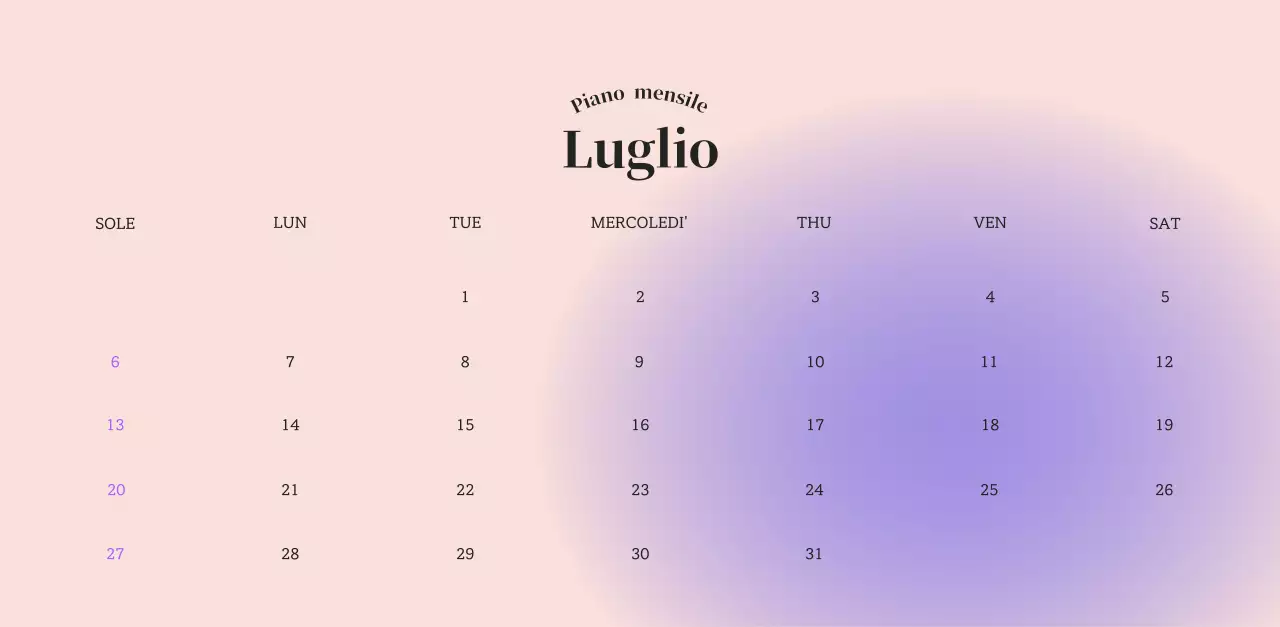Calendario minimalista a gradi