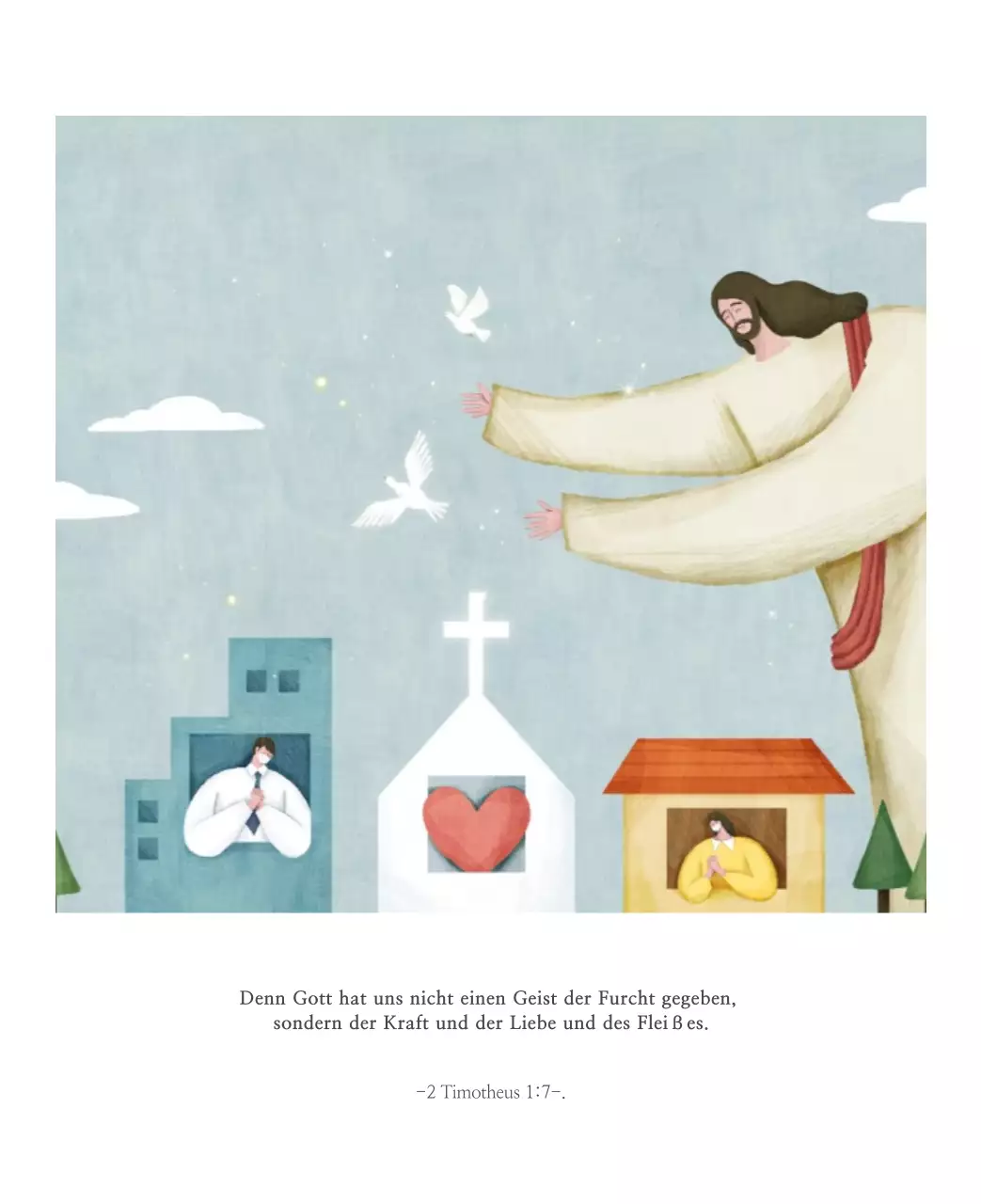 Pastell saubere Illustration Kirche