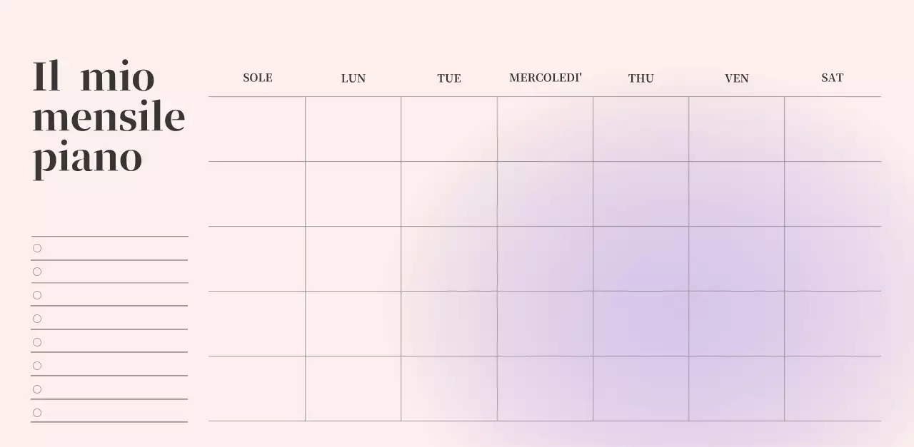 Calendario minimalista a gradi