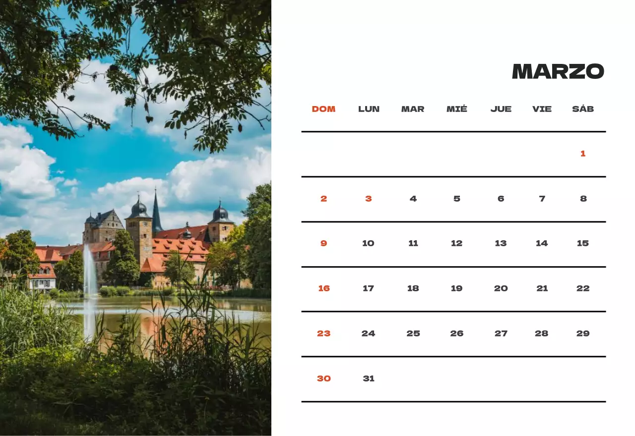 Cielo foto calendario limpio