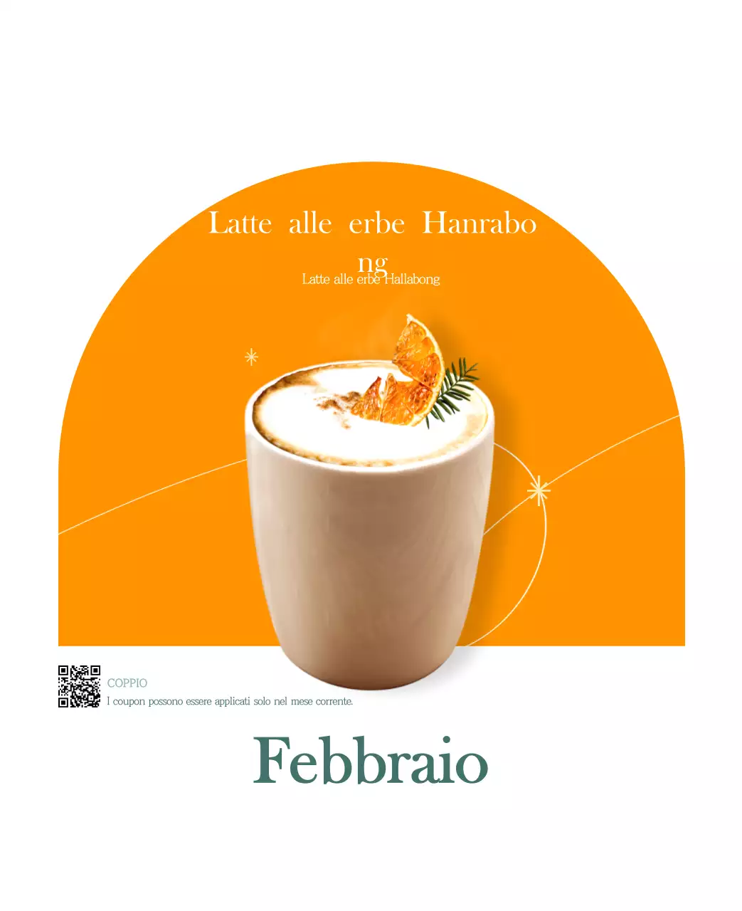 Un moderno calendario dei caffè con i consigli per la bevanda del mese