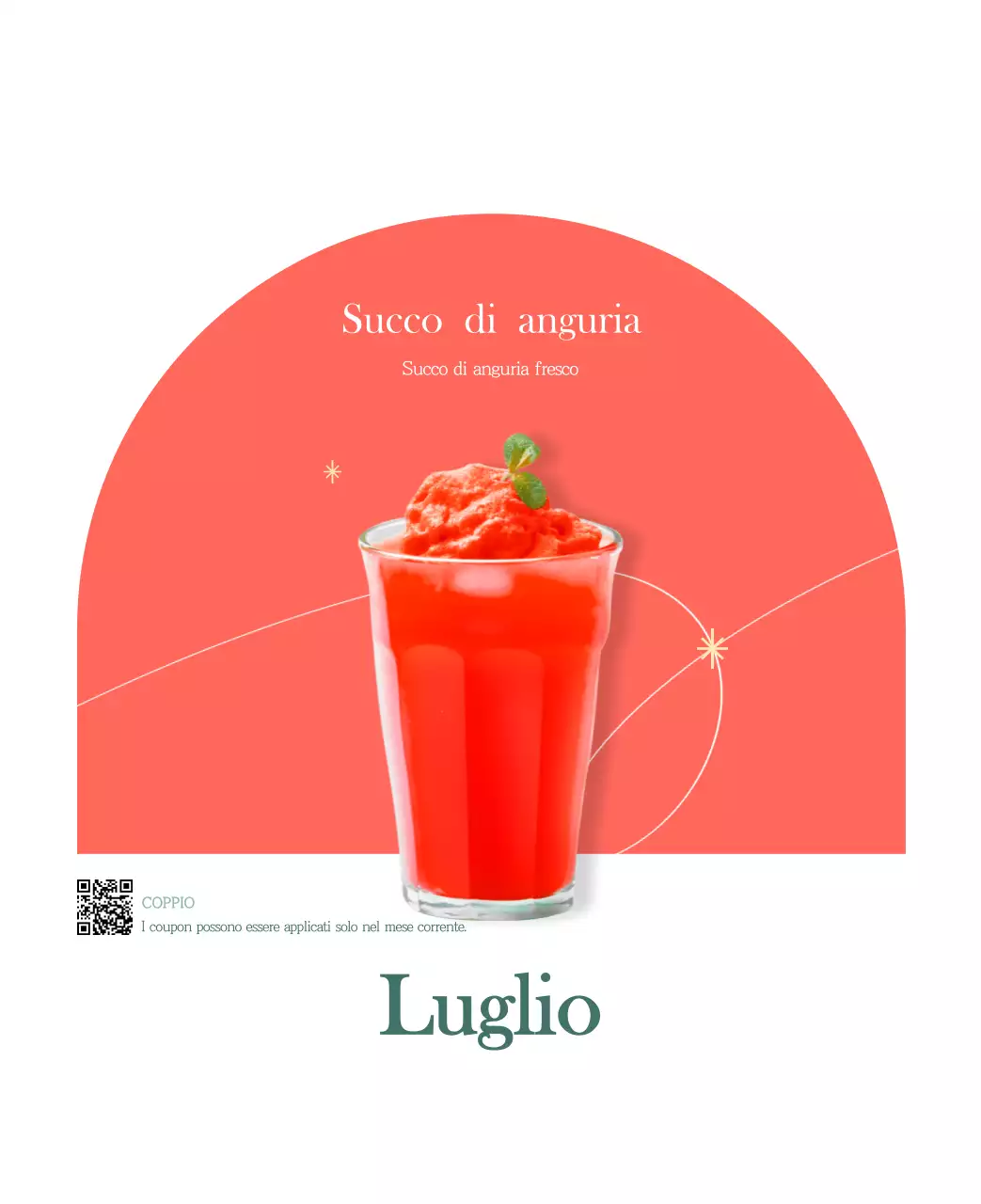 Un moderno calendario dei caffè con i consigli per la bevanda del mese