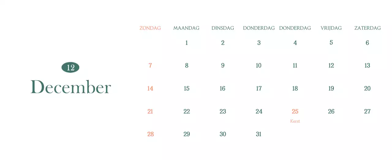 Een moderne cafékalender met aanbevelingen voor de drank van de maand