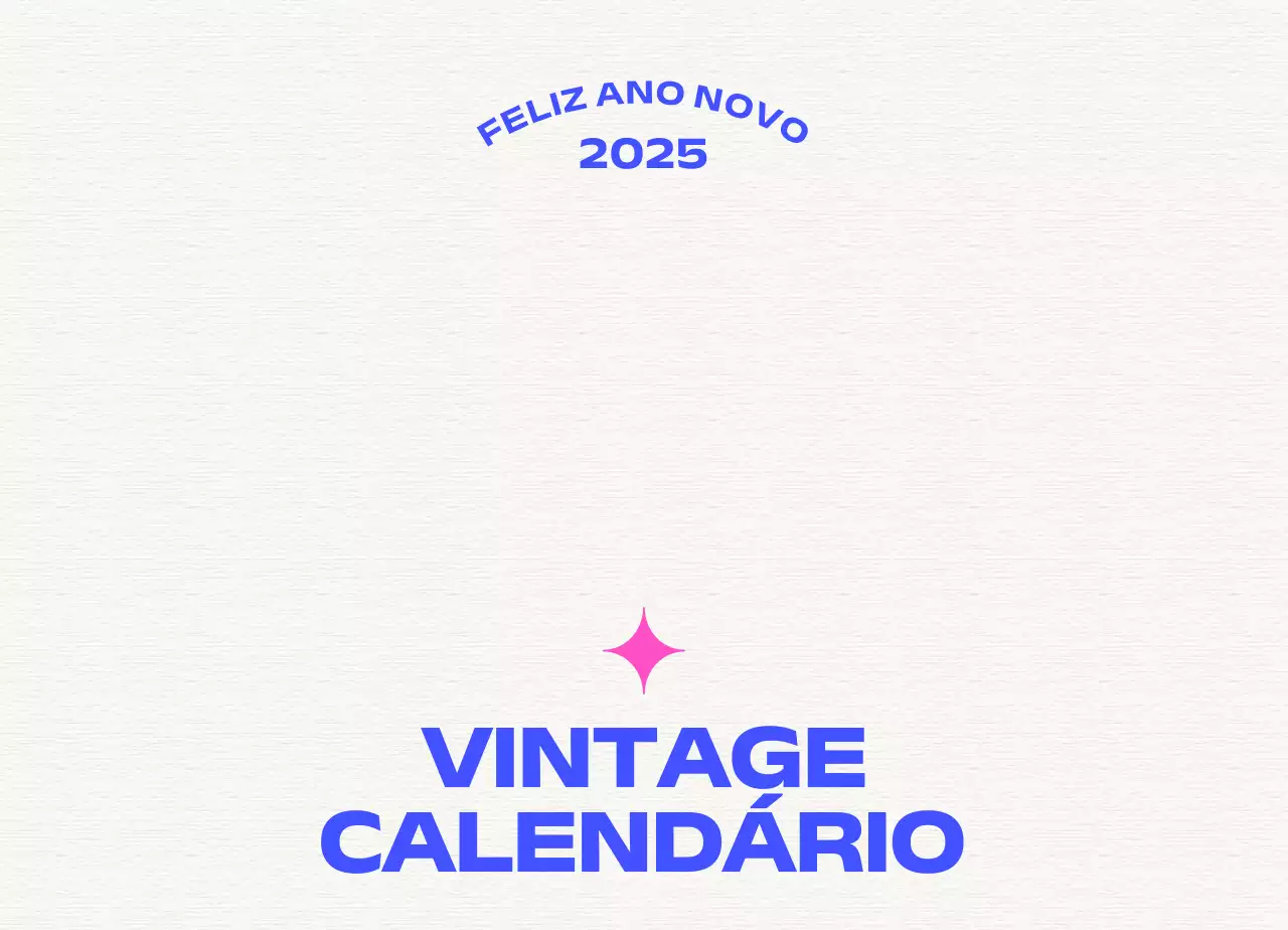 Calendário vintage azul