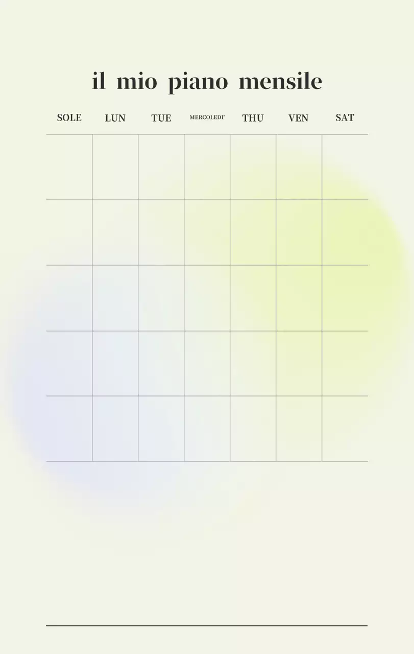 Calendario minimalista a gradi