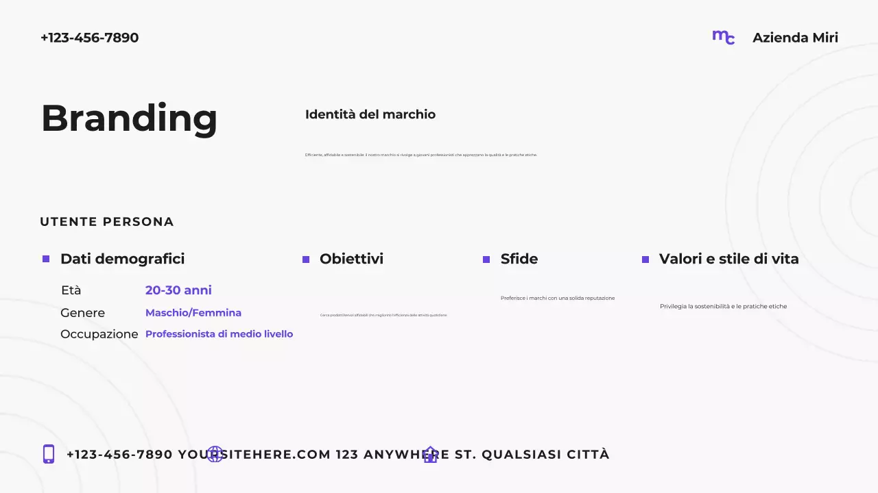 Piano di marketing moderno in viola