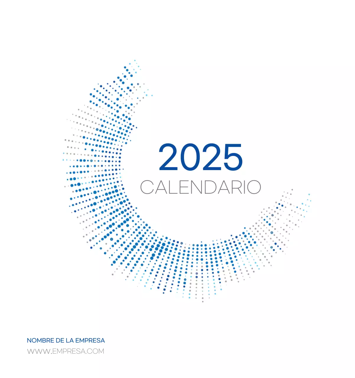 Anuncio de calendario corporativo minimalista en azul