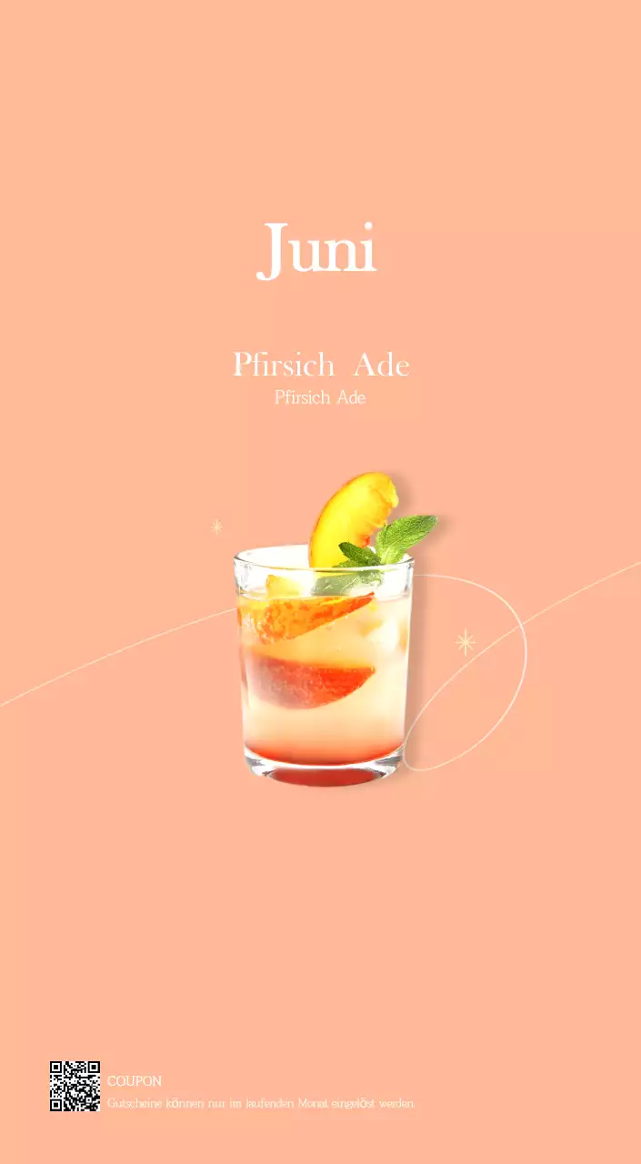 Ein moderner Café-Kalender mit Empfehlungen für das Getränk des Monats