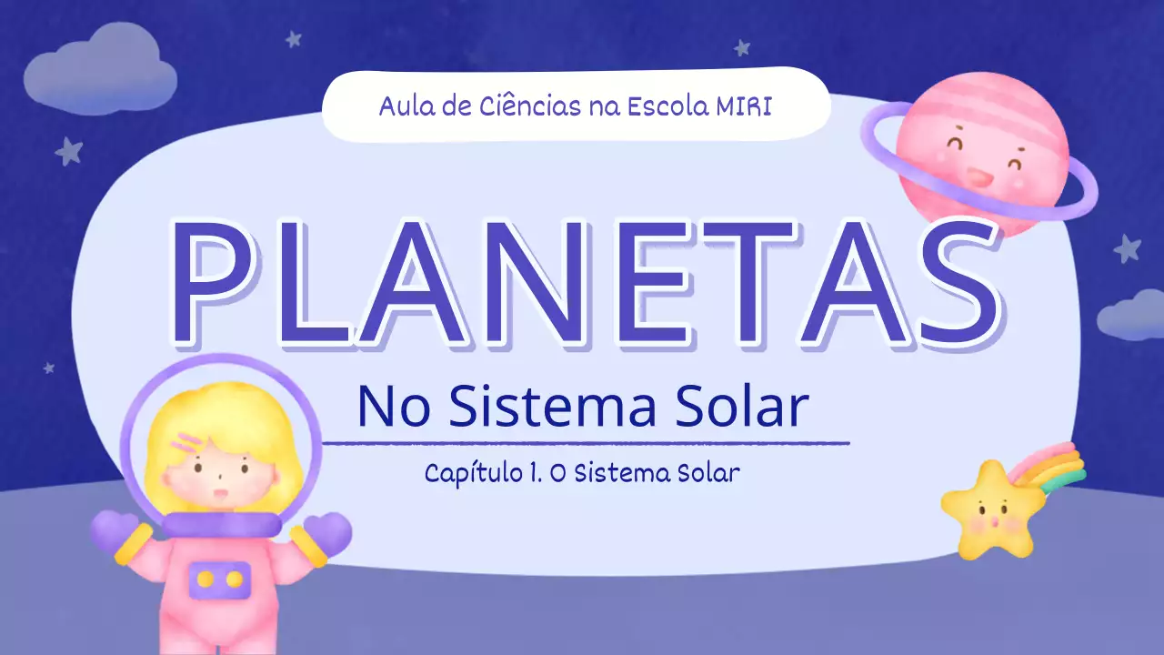 Um recurso educativo giro sobre ciência espacial da Purple and Yellow