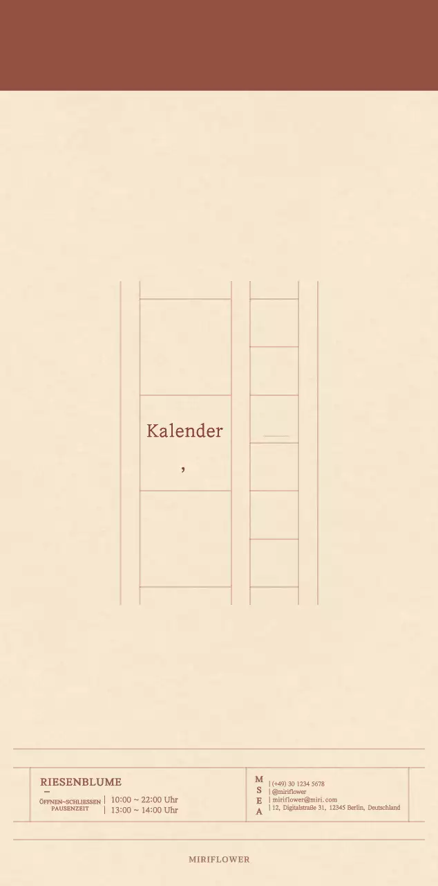 Ein sentimentaler Blumenkalender in hellbraunem und braunem Wollpapierkonzept