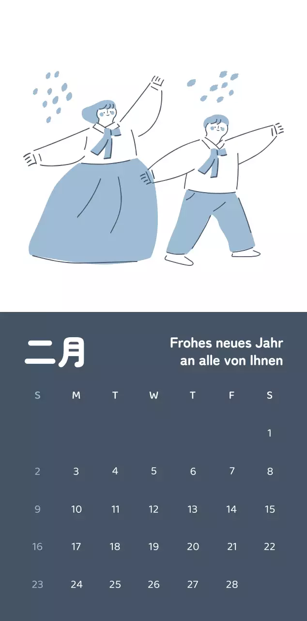 Kalender mit farbenfrohen und emotionalen Illustrationen