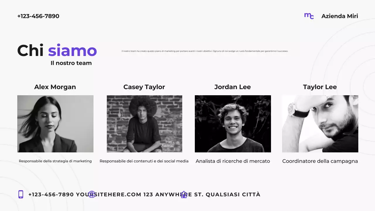 Piano di marketing moderno in viola