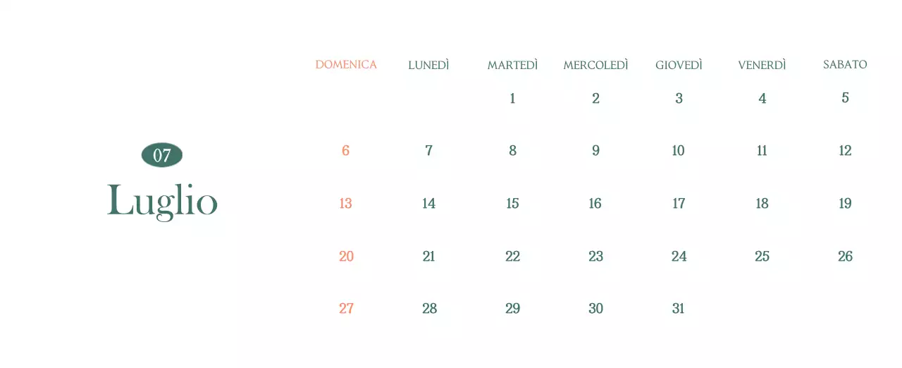 Un moderno calendario dei caffè con i consigli per la bevanda del mese