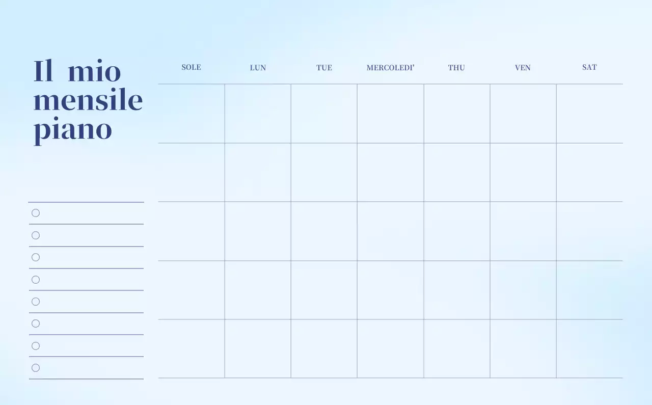 Calendario minimalista a gradi