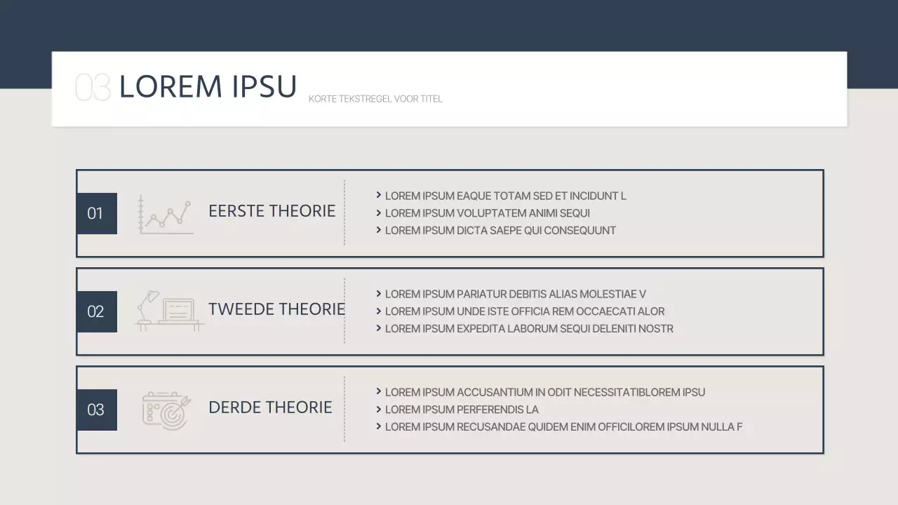 Eenvoudig rapport voor lerarenopleiding in marineblauw en beige
