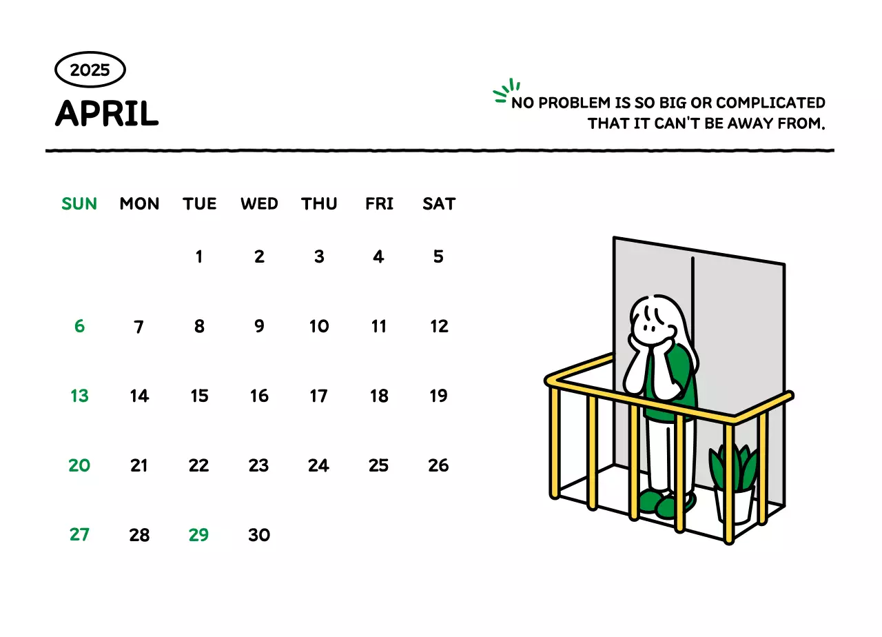 可愛らしい禅風イラストカレンダーカレンダー