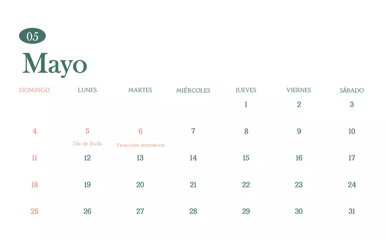 Un moderno calendario de cafeterías con recomendaciones para la bebida del mes