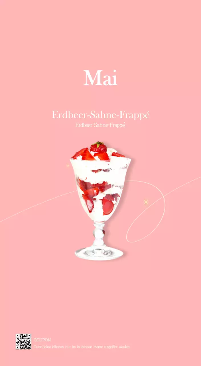 Ein moderner Café-Kalender mit Empfehlungen für das Getränk des Monats