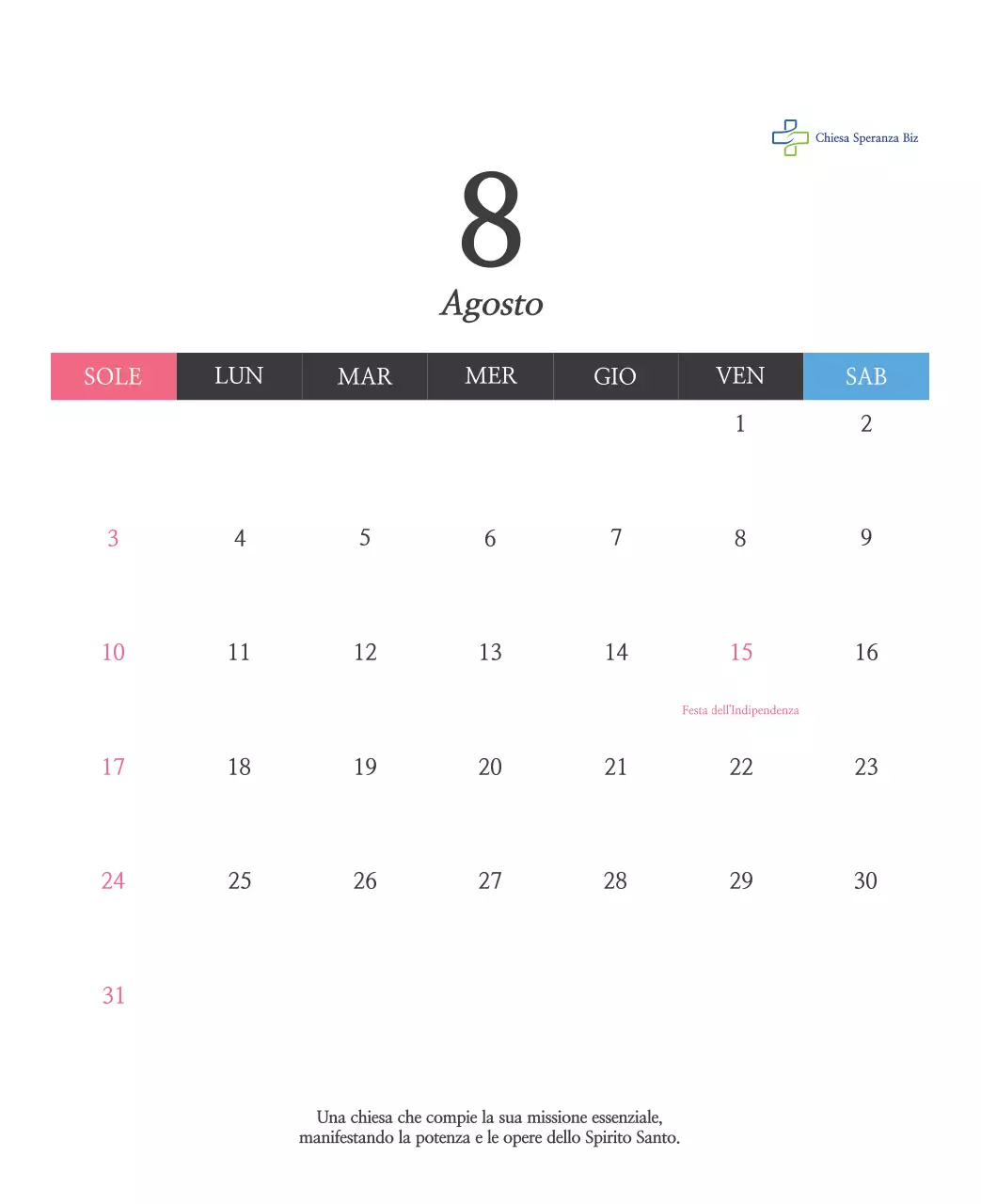 Promozione della chiesa biblica in calligrafia semplice