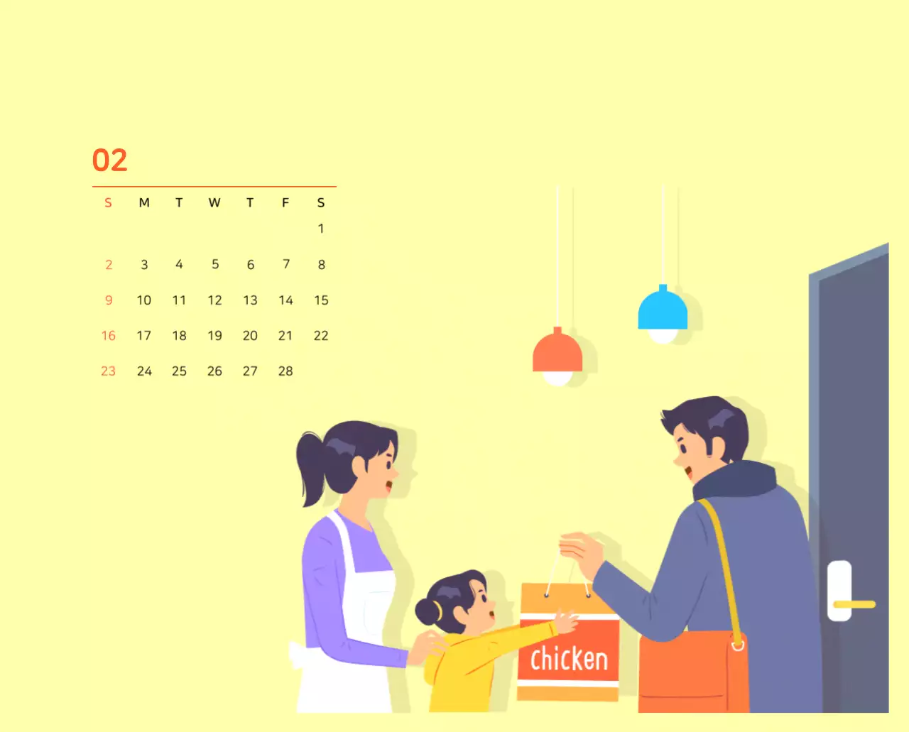 Mehrfarbige Familie Illustration Konzept