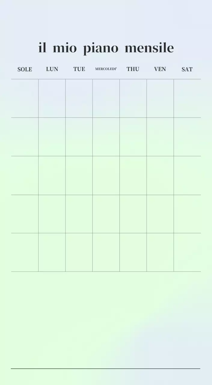 Calendario minimalista a gradi