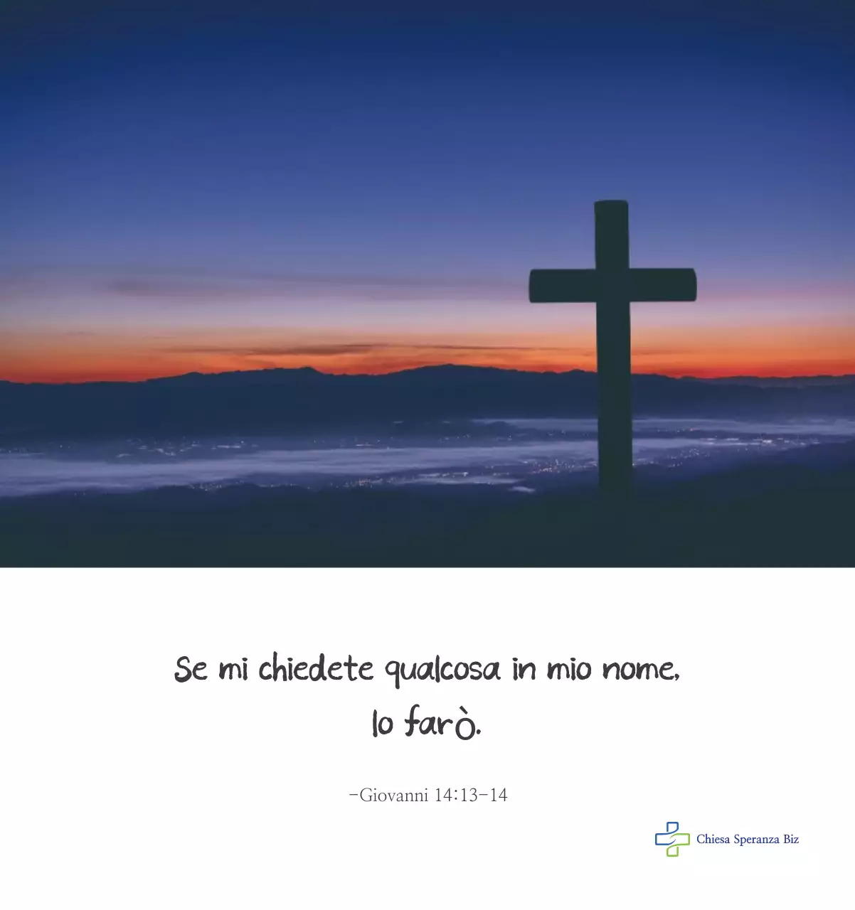 Promozione della chiesa biblica in calligrafia semplice