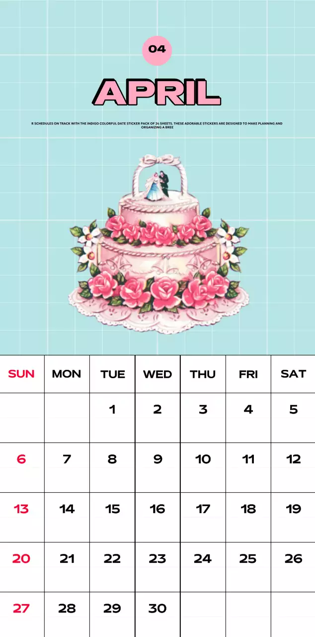 Colorful calendars with a variety of retro illustrations