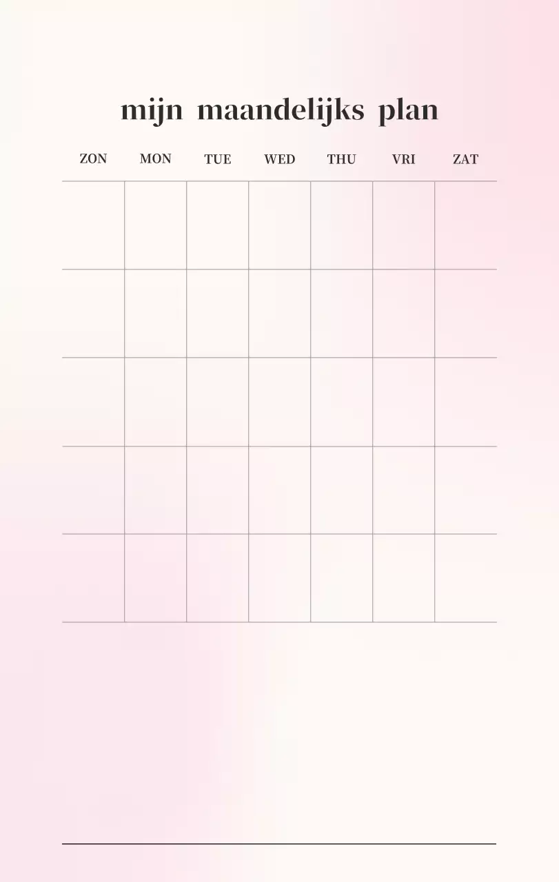Minimalistische kalender met kleurverloop