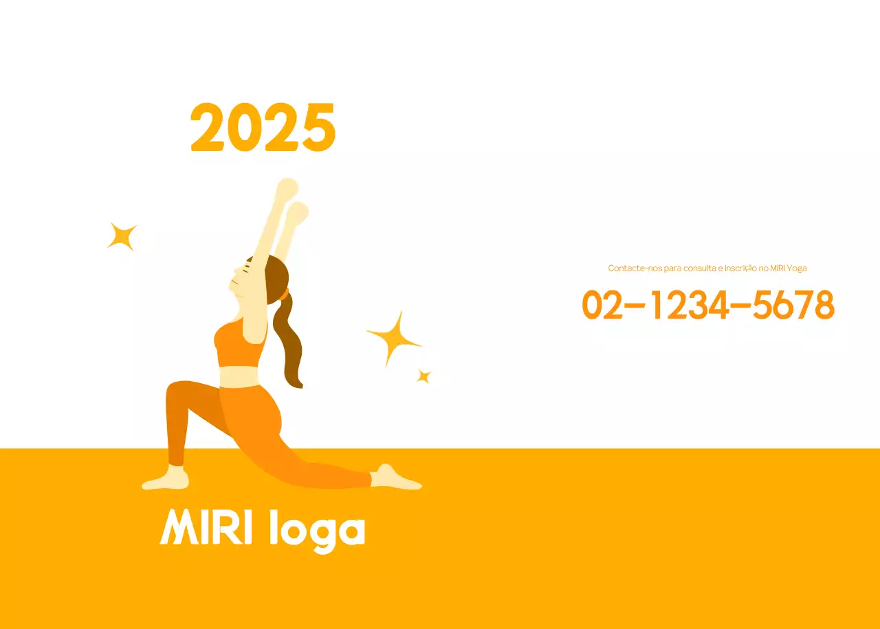 Calendário promocional do Yoga minimalista laranja