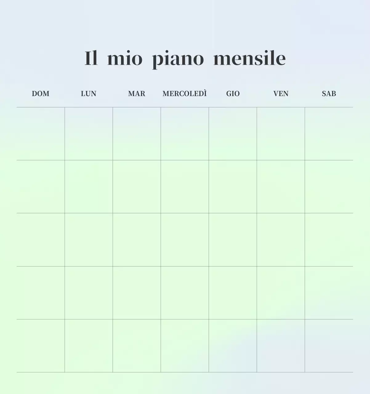 Calendario minimalista a gradi