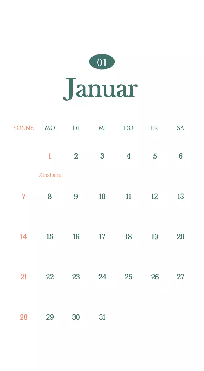 Ein moderner Café-Kalender mit Empfehlungen für das Getränk des Monats