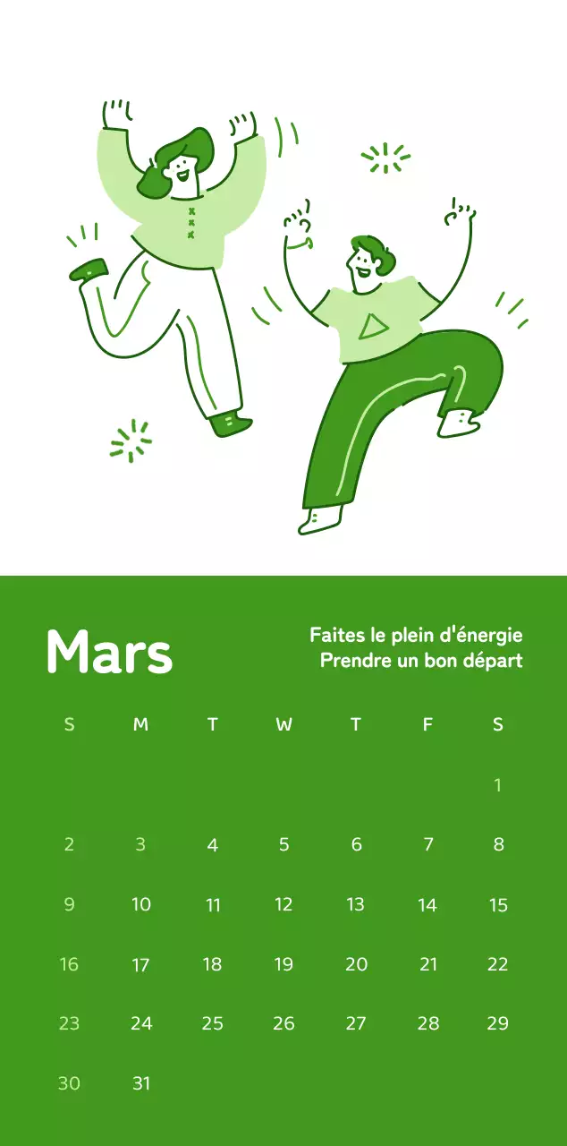 Calendriers avec illustrations colorées et émotionnelles