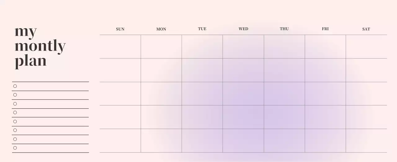 Gradient Minimalist Calendar