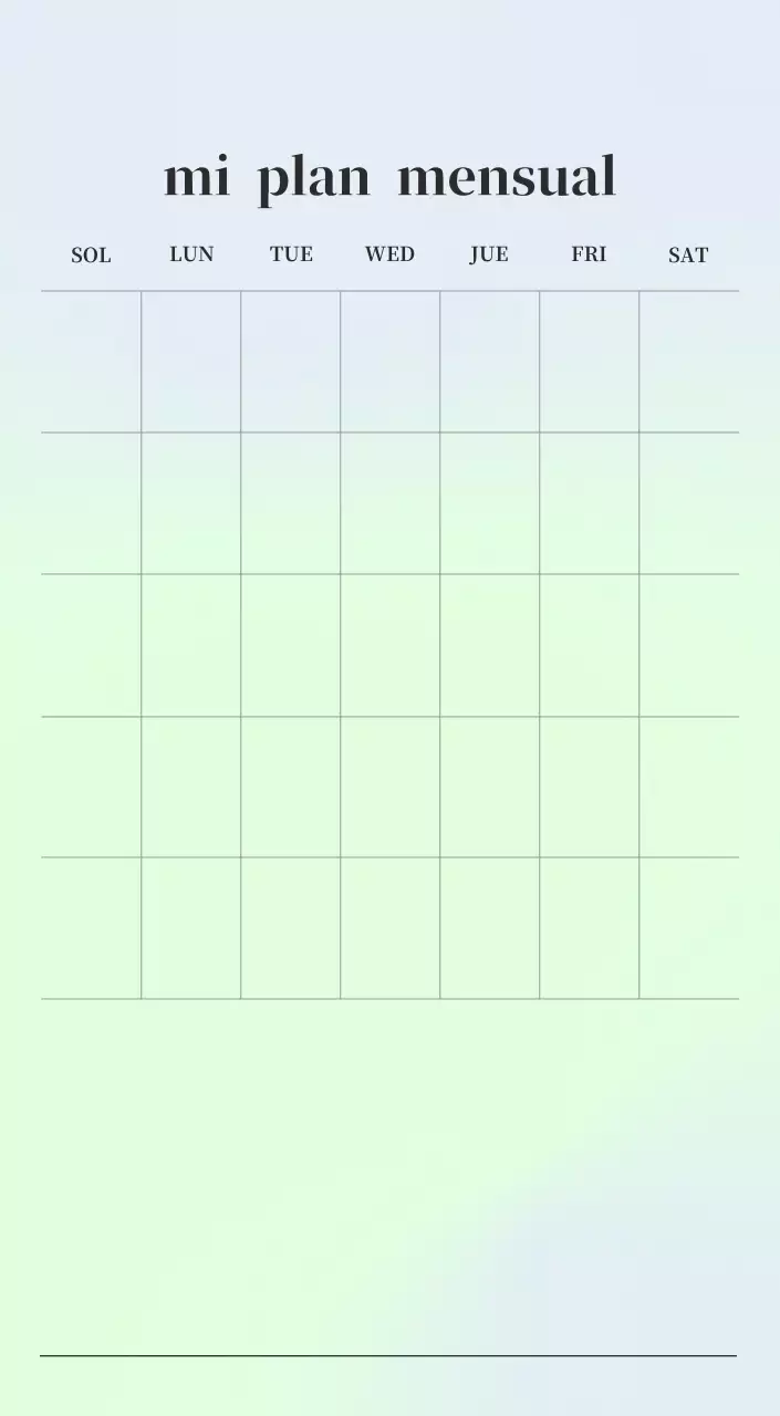 Calendario minimalista degradado