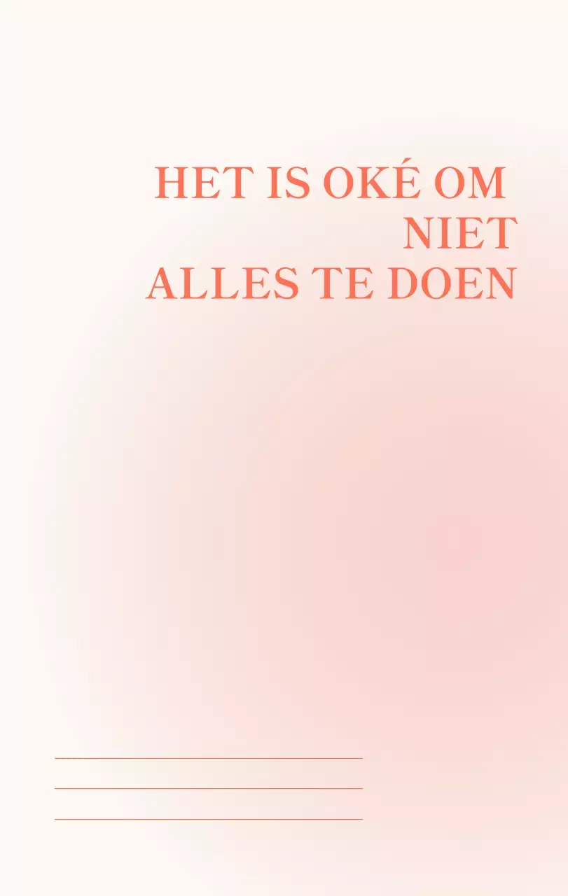 Minimalistische kalender met kleurverloop