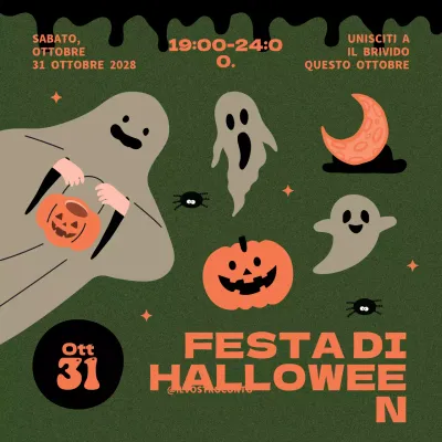 arancione verde retrò festa di Halloween evento