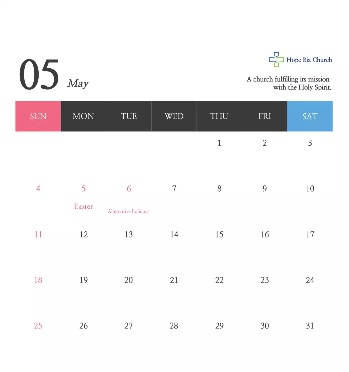 Promote a simple calligraphy Bible Church