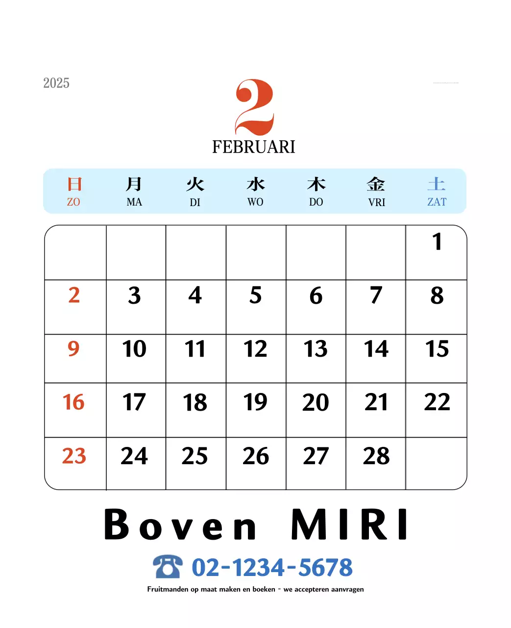 Retro concept memory kalender in rood