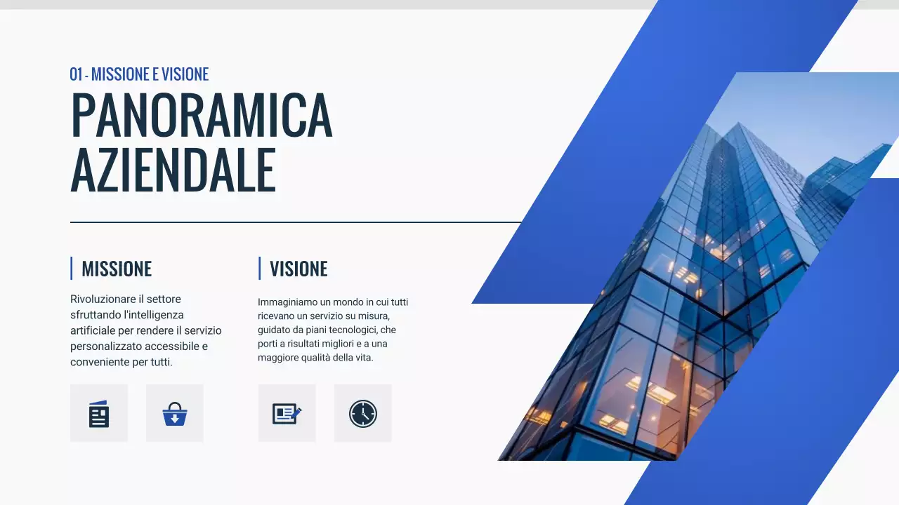 documento pitch deck blu moderno