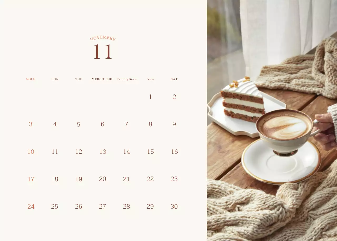 Layout fotografico di un caffè emozionale in beige e marrone