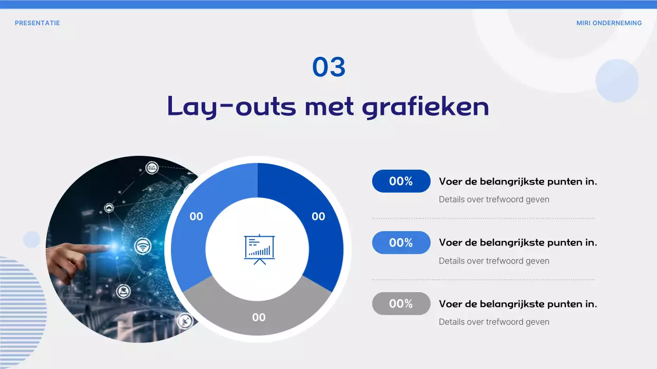 Voorstel met eenvoudige vormen op een blauwe achtergrond