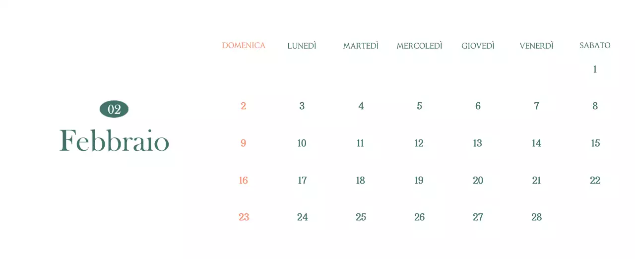 Un moderno calendario dei caffè con i consigli per la bevanda del mese