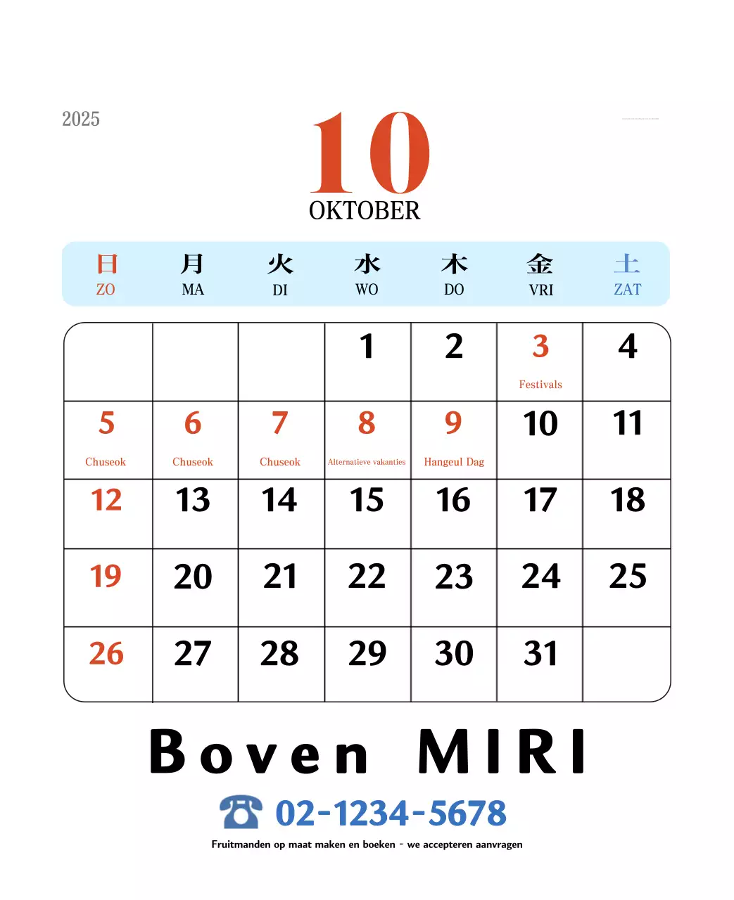 Retro concept memory kalender in rood