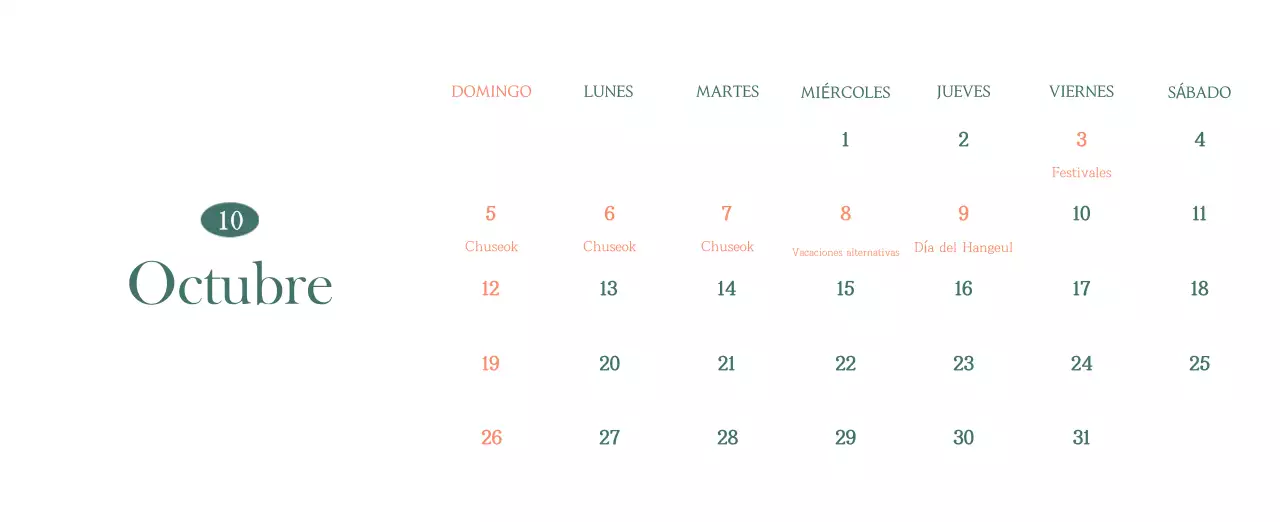 Un moderno calendario de cafeterías con recomendaciones para la bebida del mes