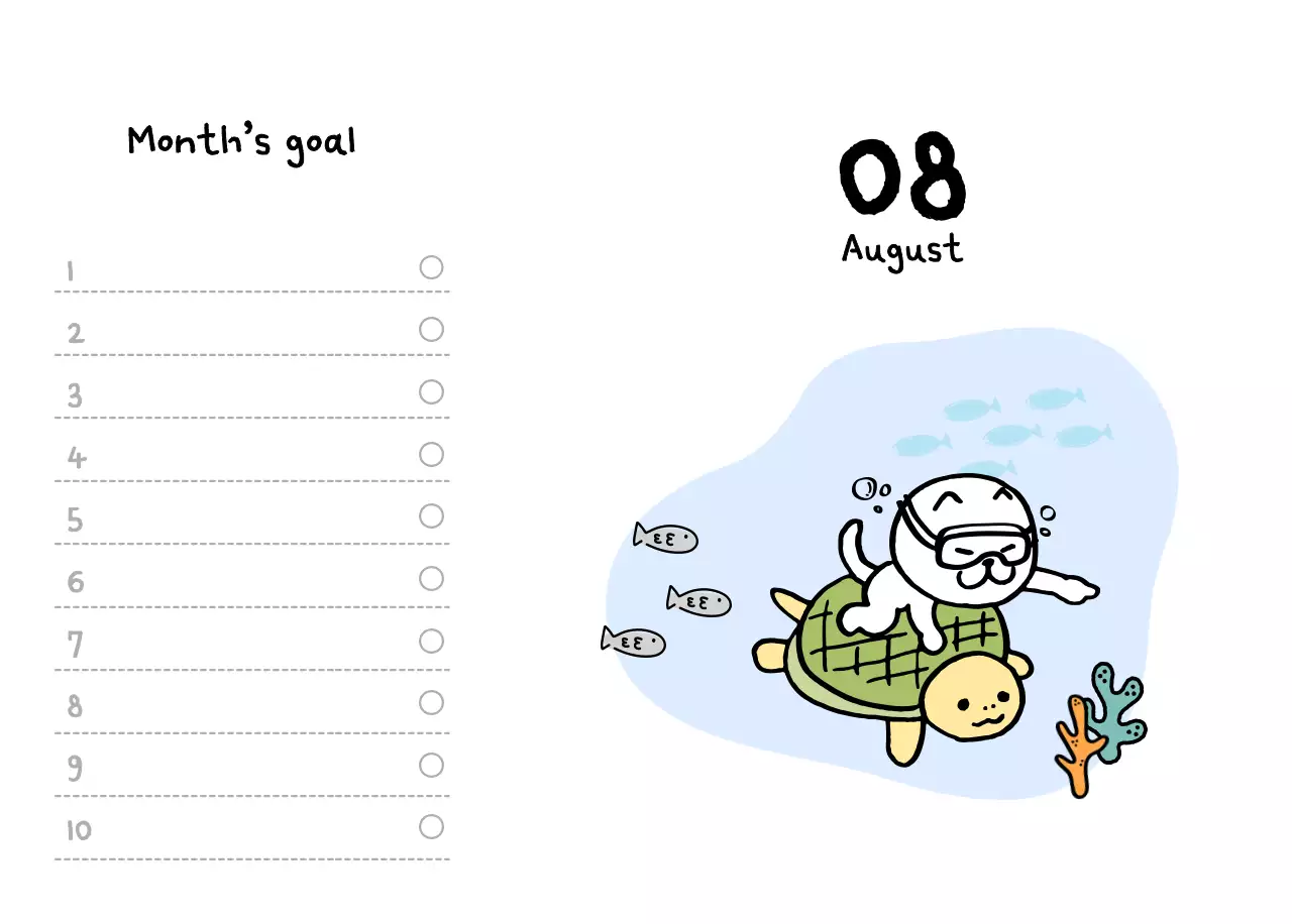 Ivory Cozy Daily Calendar