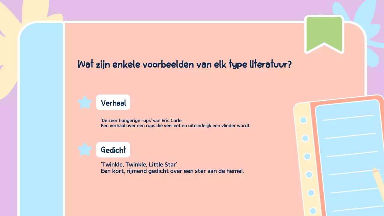 abstracte kleurrijke inleiding tot literatuurlesmateriaal