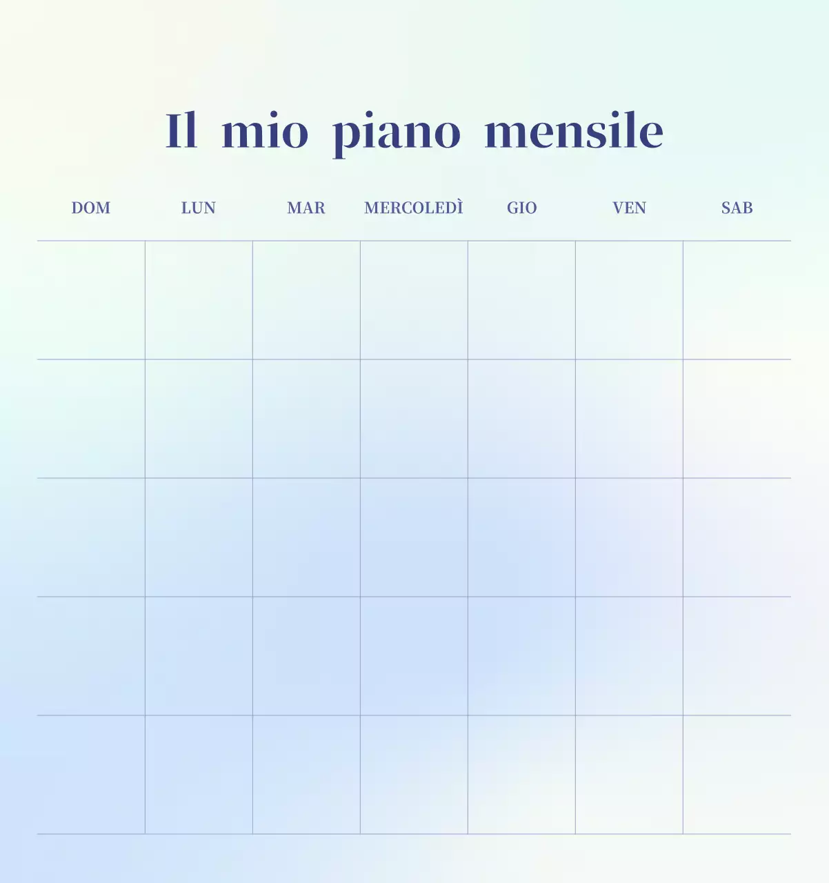 Calendario minimalista a gradi